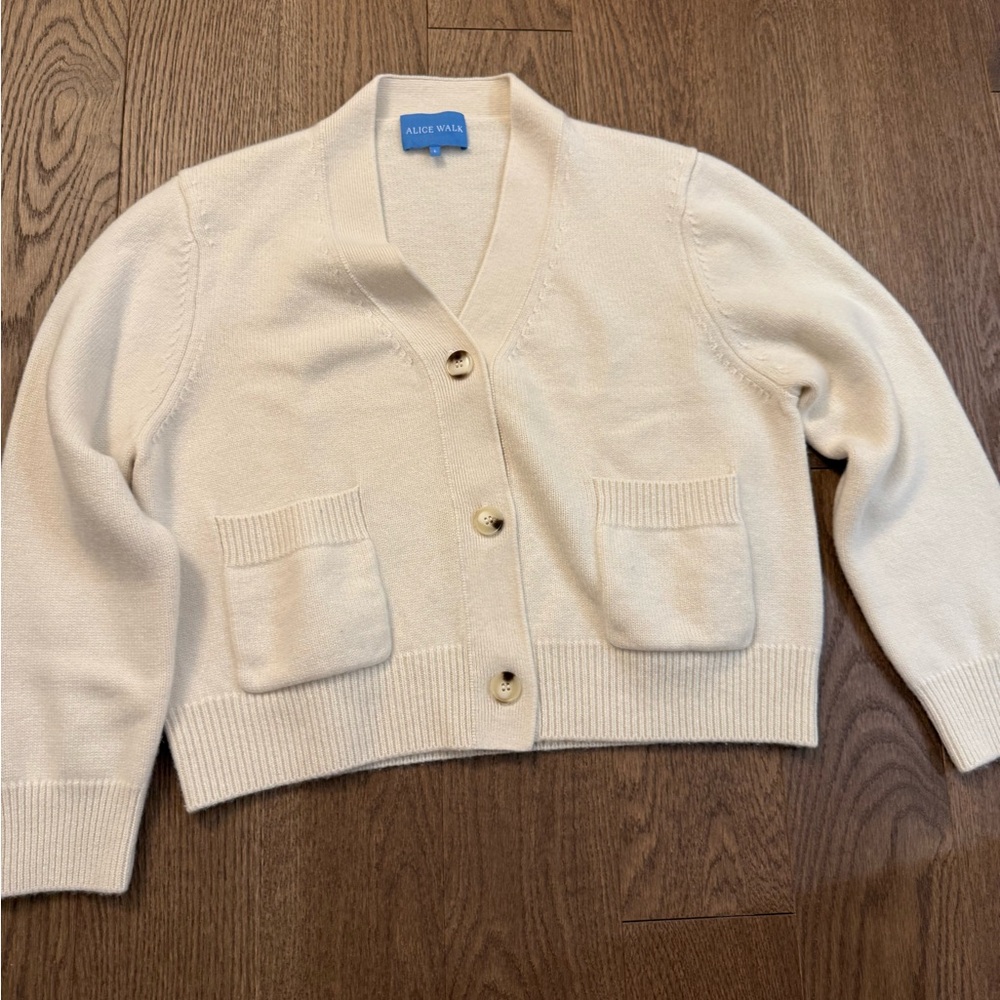 Alice Walk Ivory Cashmere Cardigan